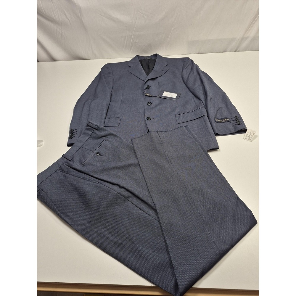 Roberto Zanieri Suit Mens 42 Blue Wool Policarpo 2 Piece 36x33 Italy NWT
